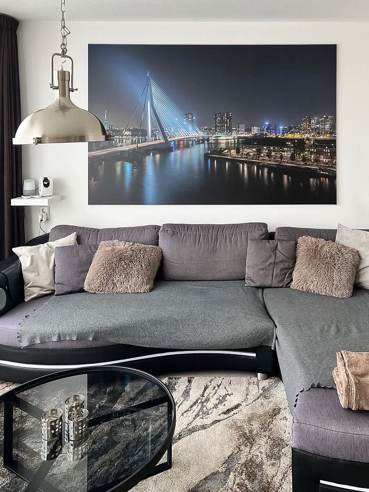 De Erasmusbrug in Rotterdam met zicht op de Euromast  van MS Fotografie | Marc van der Stelt 
