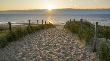 Dunes, plage et mer sur Dirk van Egmond