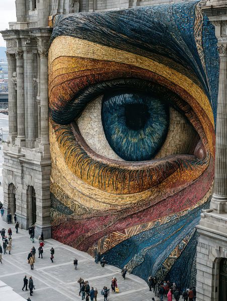 abstract art eye in the street by Egon Zitter