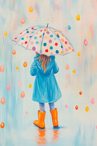 Umbrella with dots - Childish and cheerful