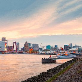 Skyline of Rotterdam with view on the 3 bridges by Ronald Tilleman