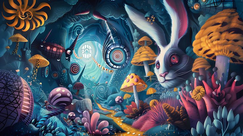 psychedelic rabbit hole by Petra Dreiling-Schewe