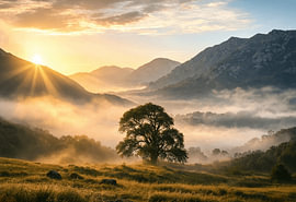 Golden Sunrise Above the Cloud Sea by Winston Sobalvarro