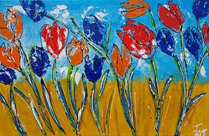 Tulipes (j'adore la Hollande) sur Femke van der Tak (fem-paintings)