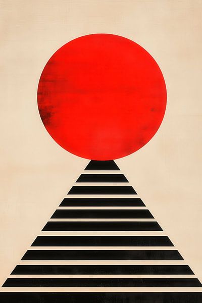 Red circle over black triangle by Poster Art Shop