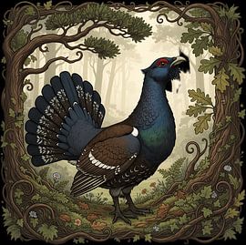 Majestic Capercaillie in the Enchanted Forest Frame