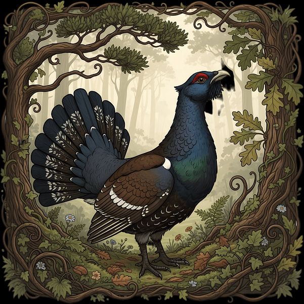 Majestic Capercaillie in the Enchanted Forest Frame by HASANUL FAUZIE
