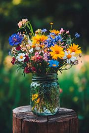 Bunte Blumenvasen von Poster Art Shop