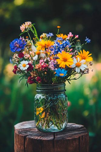 Kleurrijke bloemenvazen