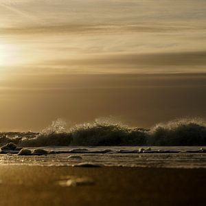 Sonnenuntergang Nordseeküste Seaside Niederlande Gold 1x1