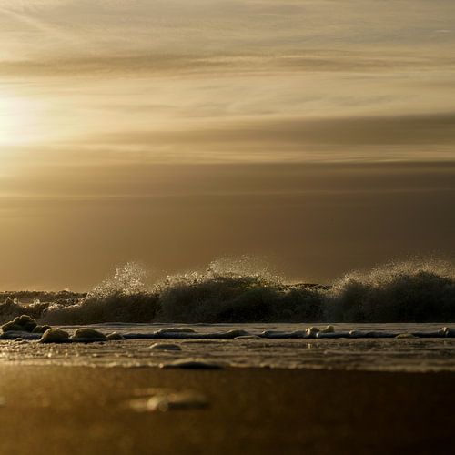 Zonsondergang Noordzeekust Zeekust Nederland Goud 1x1
