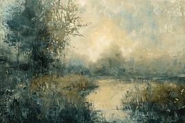 Crépuscule mystique dans les marais