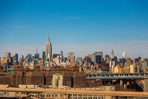 Manhattan skyline vanaf Brooklyn bridge