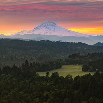 Lever de soleil au Mont Hood, Oregon sur Henk Meijer Photography