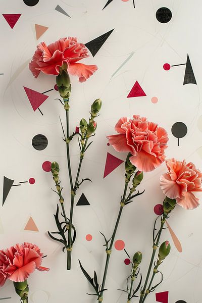 Carnations - Charming floral artwork for an idyllic home by Poster Art Shop