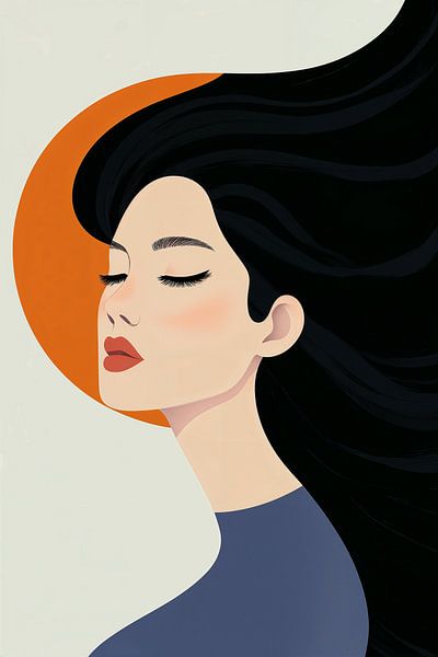 Portrait abstrait : Femme et géométrie ii par Studio BB
