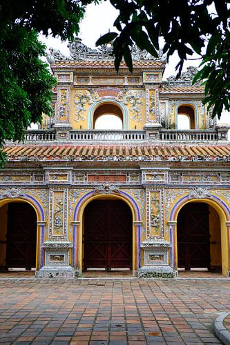 front of temple in Hue Vietnam