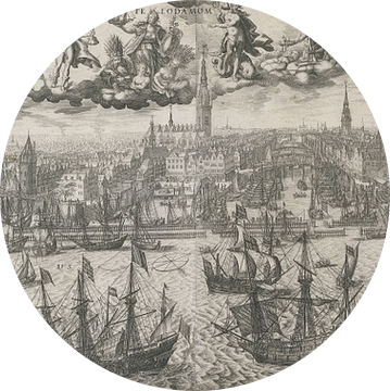 Profiel van Amsterdam, Johannes Rem (toegeschreven aan), naar Jan Saenredam - 1606