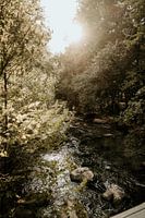 Lumière du soleil sur une rivière en Bulgarie