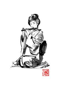 geisha flute player sur Péchane Sumie