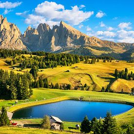 See und Berge, Seiser Alm, Dolomiten von Stefano Orazzini