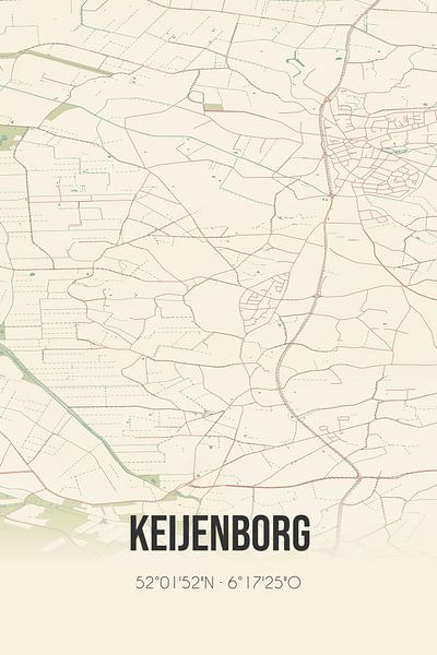 Alte Landkarte von Keijenborg (Gelderland) von Ortsdrucke