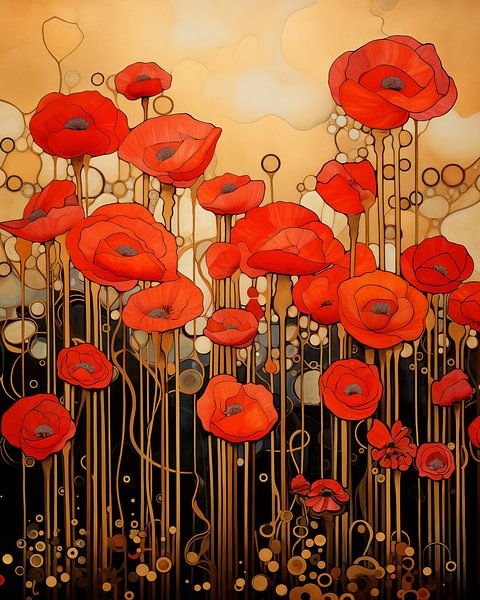 Poppies abstract by Bert Nijholt