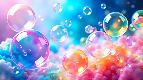 Glinsterende zeepbellen