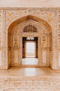 Beau marbre dans la forteresse d'Agra en Inde sur Yvette Baur