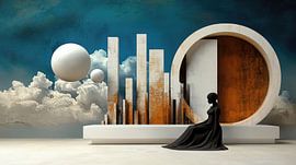 Stille Reflexion im kosmischen Raum von Klaus Tesching - Art-AI