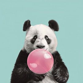 Panda with chewing gum
