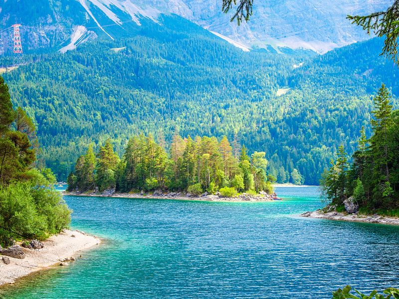 Eibsee with mountains by Mustafa Kurnaz