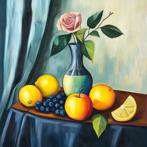 Obst und eine Rose