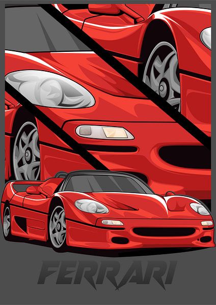 Ferrari x rood van Asran vektor
