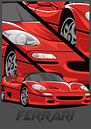 Ferrari x rood van Asran vektor thumbnail