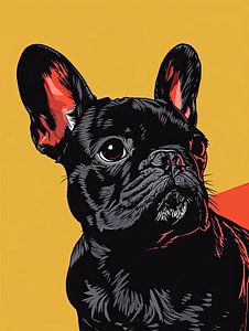 Bulldog Popart | Bulldog orange sur De Mooiste Kunst