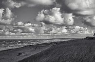 On the beach of the Baltic Sea in black and white by Martin Köbsch thumbnail