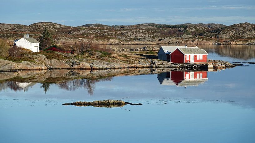 Bootshäuser an der Atlantikstraße in Norwegen von Aagje de Jong