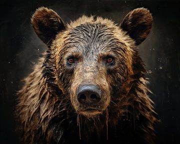 Wet Grizzly by ARTEO Paintings