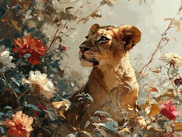 La puissance en herbe - Le lionceau en fleurs sur Eva Lee