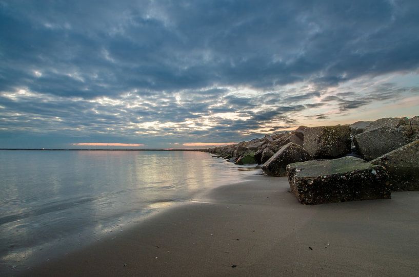 brouwersdam sunset by Alfred Benjamins