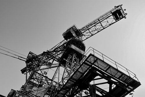 Voormalige kolengraafmachine in de voormalige openluchtmijn Golpa-Nord bij Gräfenhainichen