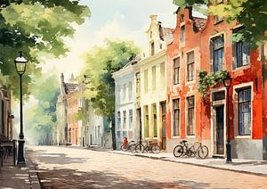 Orange Morgen Stadtbild