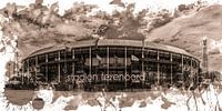 Feyenoord ART Rotterdam Stadion "De Kuip" Sepia von MS Fotografie | Marc van der Stelt Miniaturansicht