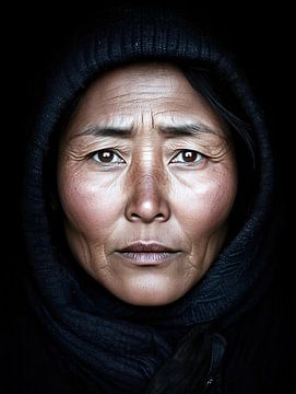 Mongoolse vrouw in het licht van Frank Heinz