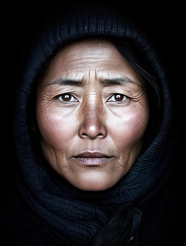 Mongoolse vrouw in het licht