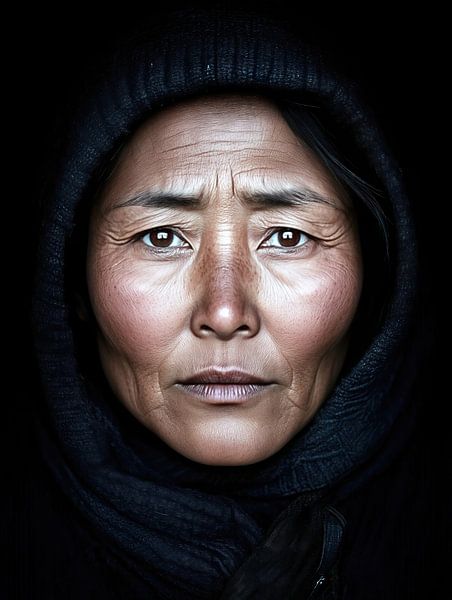 Femme mongole dans la lumière par Frank Heinz
