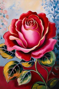 Gedetailleerde schilderij van een roos van Art & Soul Creations