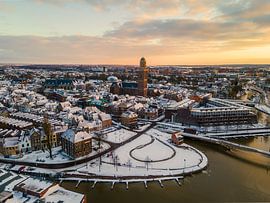 Zwolle in the Snow by Thomas Bartelds