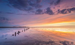 Sonnenuntergang auf dem Wattenmeer  von Martijn van Dellen